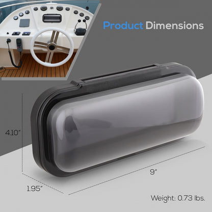 Marine Stereo Cover, Water Resistant Shield, Smoke Window, Flip-Up Door