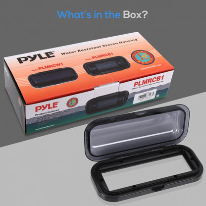 Marine Stereo Cover, Water Resistant Shield, Smoke Window, Flip-Up Door