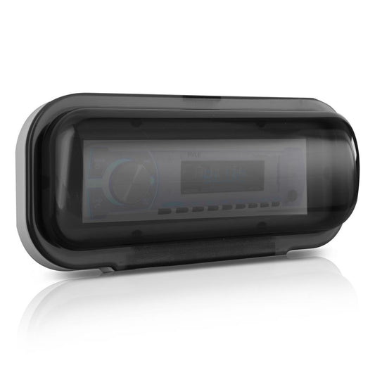 Marine Stereo Cover, Water Resistant, Smoke Window, White