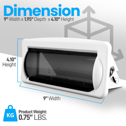 Marine Stereo Cover, Water Resistant, Smoke Window, White Base