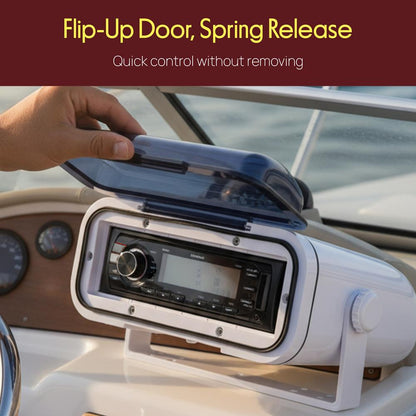 Marine Stereo Cover Water Resistant Neoprene Gasket White