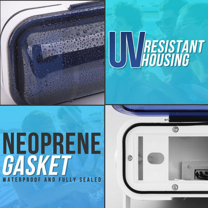 Marine Stereo Cover Water Resistant Neoprene Gasket White