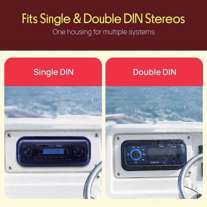 Marine Stereo Cover Water Resistant Neoprene Gasket White