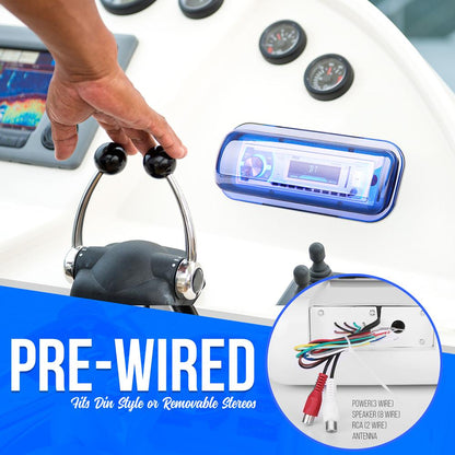 Marine Stereo Cover Water Resistant Neoprene Gasket White