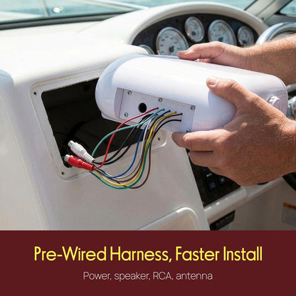 Marine Stereo Cover Water Resistant Neoprene Gasket White