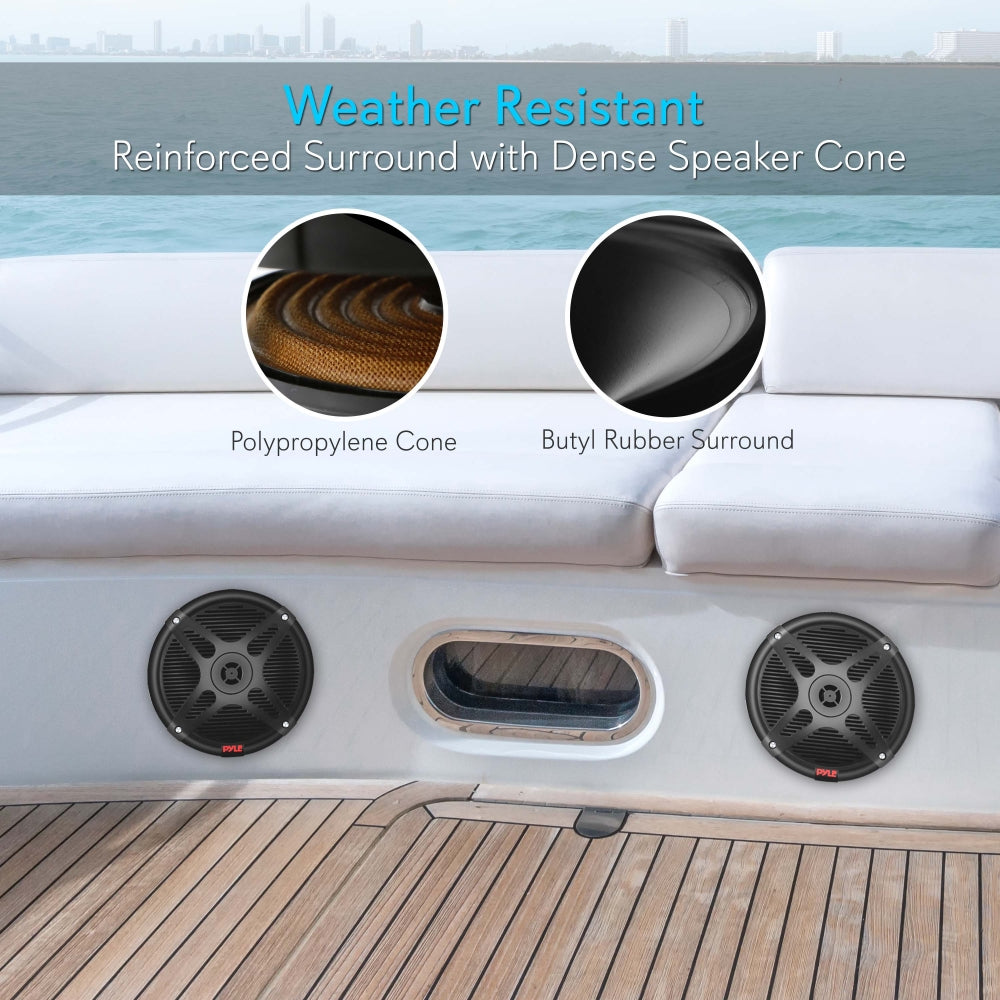 6.5" Marine Speakers Waterproof Bluetooth 600W Coaxial Audio System - Thumbnail 3