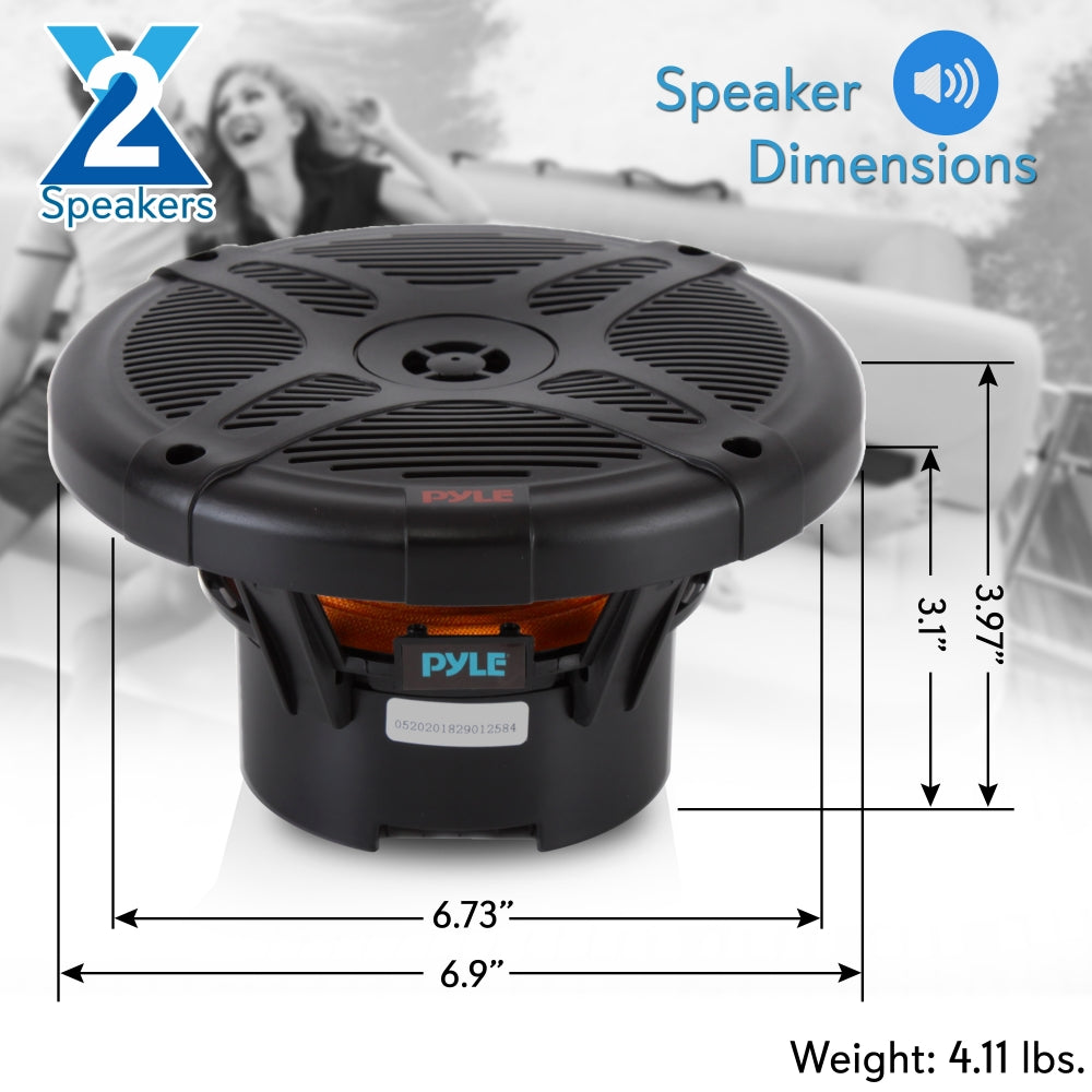 6.5" Marine Speakers Waterproof Bluetooth 600W Coaxial Audio System - Thumbnail 4