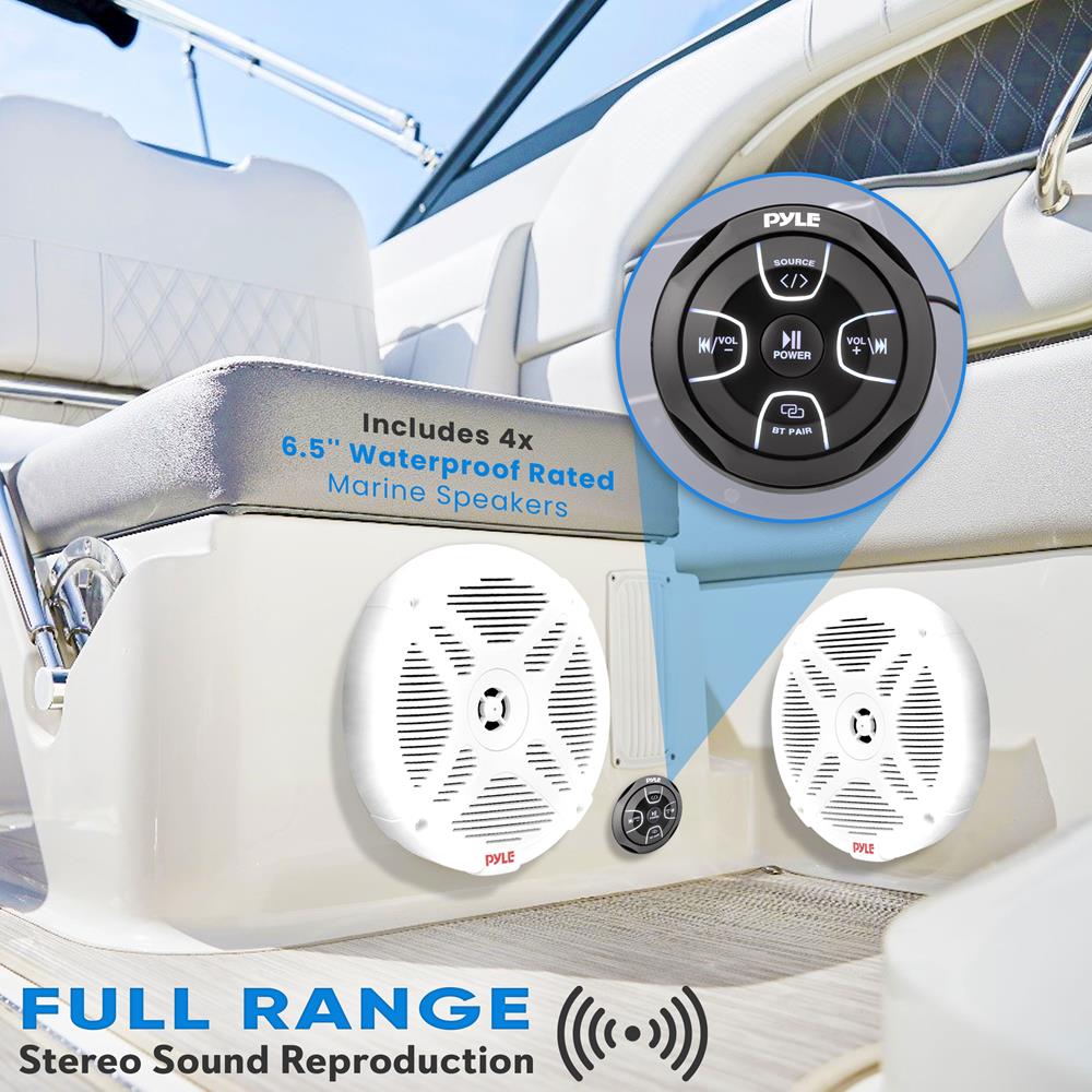 6.5" Waterproof Marine Speakers w/ Wireless BT Control - Thumbnail 3