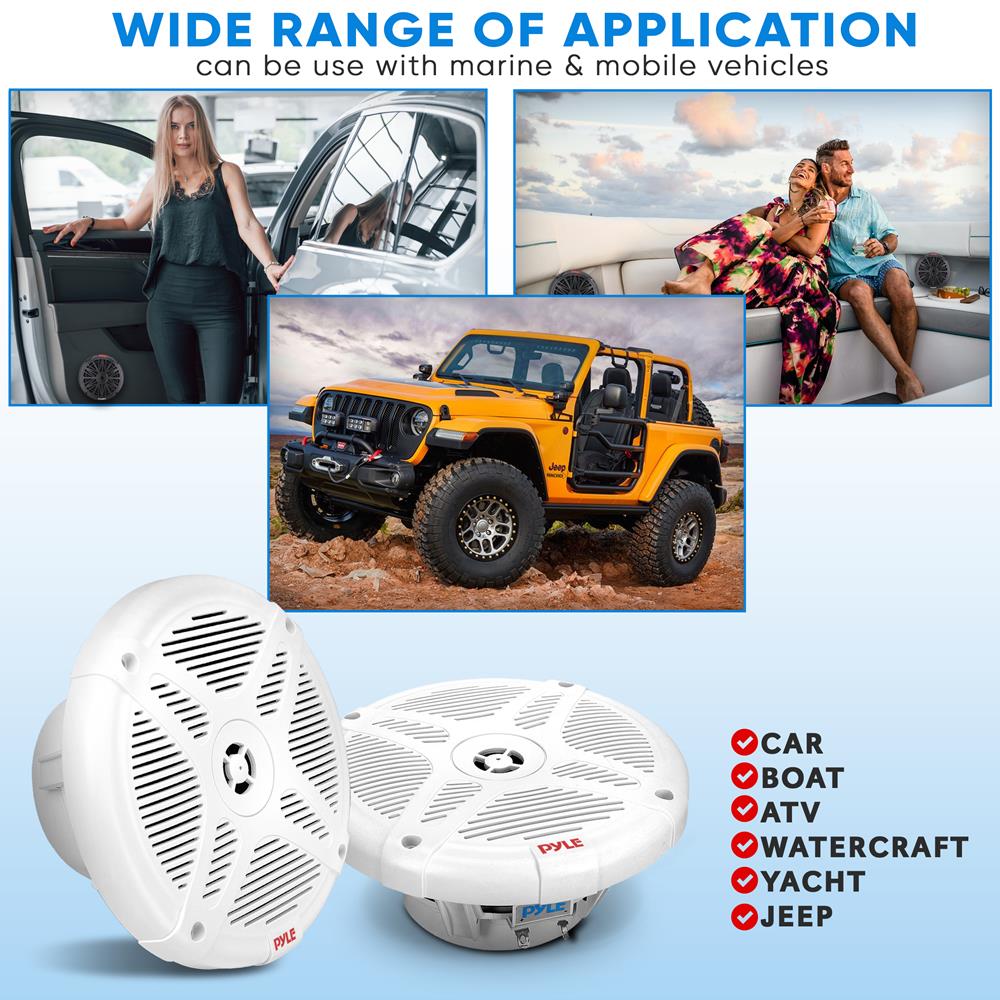 6.5" Waterproof Marine Speakers w/ Wireless BT Control - Thumbnail 5