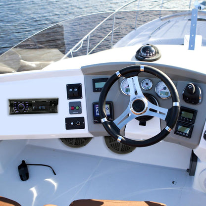 Marine Stereo Kit Bluetooth Streaming Waterproof Speakers Hands-Free Calling