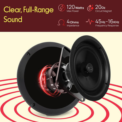 Marine Stereo Kit Bluetooth Hands-Free 4 Waterproof Speakers