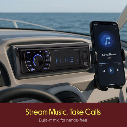 Marine Stereo Kit Bluetooth Hands-Free 4 Waterproof Speakers