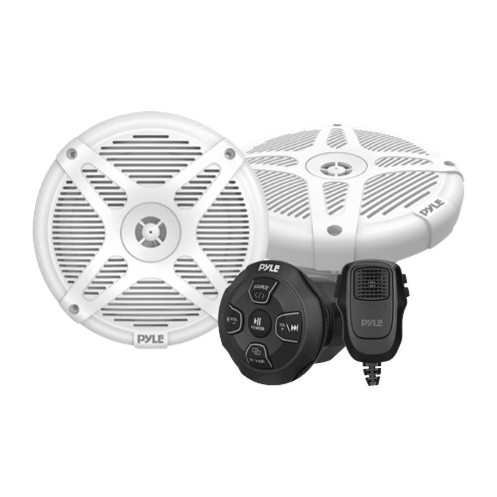 Marine Bluetooth Speaker Kit - Waterproof, Wireless Control, White