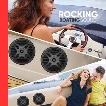 6.5" Marine Speakers Kit Waterproof Bluetooth Control 600W White