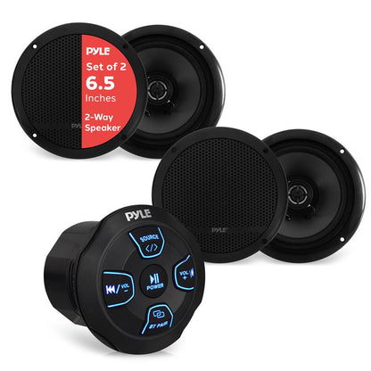 Bluetooth Marine Speaker System 240W Waterproof 6.5" Dual Cone White