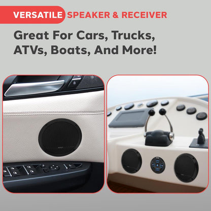 Bluetooth Marine Speaker System 240W Waterproof 6.5" Dual Cone White