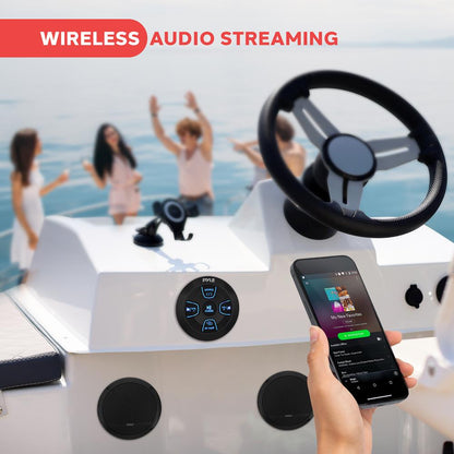 Bluetooth Marine Speaker System 240W Waterproof 6.5" Dual Cone White