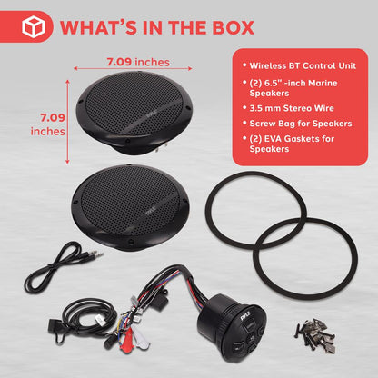 Bluetooth Marine Speaker System 240W Waterproof 6.5" Dual Cone White