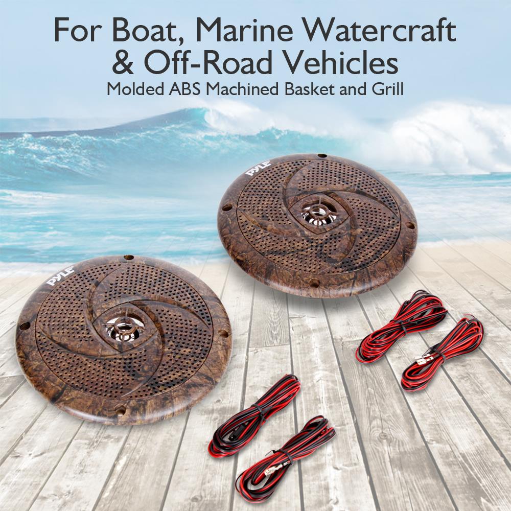 6.5" Marine Speakers Waterproof 240W LED Lights Camo Style