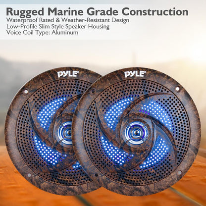 product image number 4 for Pyle 6.5 Inch Component Marine Led Speakers