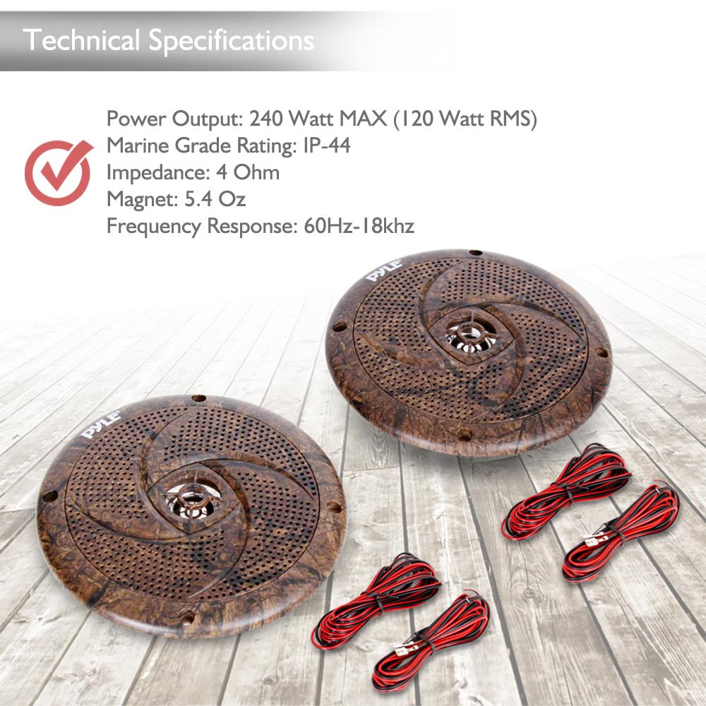 product image number 5 for Pyle 6.5 Inch Component Marine Led Speakers