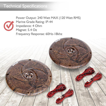 product image number 5 for Pyle 6.5 Inch Component Marine Led Speakers