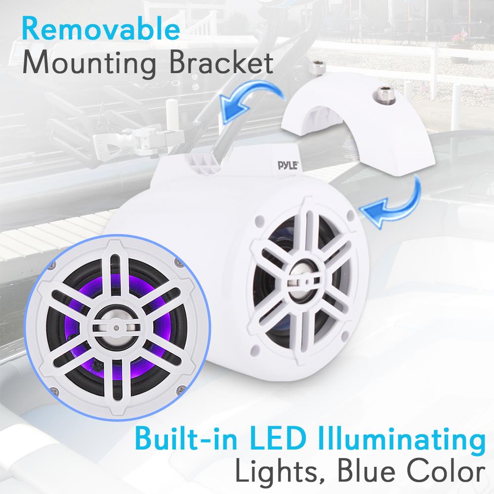 product image number 2 for Pyle 4” Bluetooth & Led Marine Tower Speakers