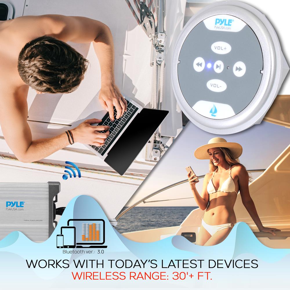 product image number 3 for Pyle 2-Ch. Bluetooth Marine Amplifier Kit