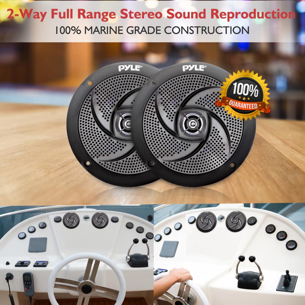 product image number 6 for Pyle 4'' Low-Profile Marine Grade Speakers