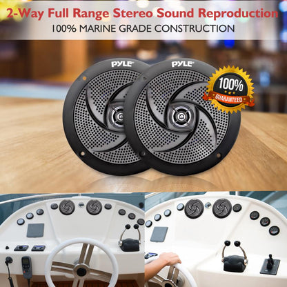 product image number 6 for Pyle 4'' Low-Profile Marine Grade Speakers