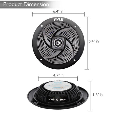 5.25" 180W Waterproof Marine Speakers, Low-Profile Slim Style (2 Pack)