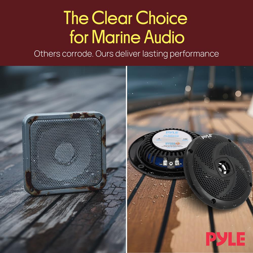 Pyle Marine Luidsprekers - 2-weg Waterdichte Speakers - Weerbestendige Buitenluidsprekers – Luidsprekers voor Boten - Audio Stereosysteem voor Buiten - 180 Watt - Set van 2 - Wit Pyle Marine Luidsprekers - 2-weg Waterdichte Speakers - Weerbestendige Buitenluidsprekers – Luidsprekers voor Boten - Audio Stereosysteem voor Buiten - 180 Watt - Set van 2 - Wit