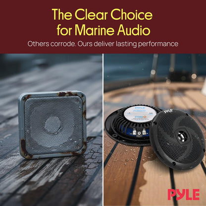 5.25" 180W Waterproof Marine Speakers, Low-Profile Slim Style (2 Pack)