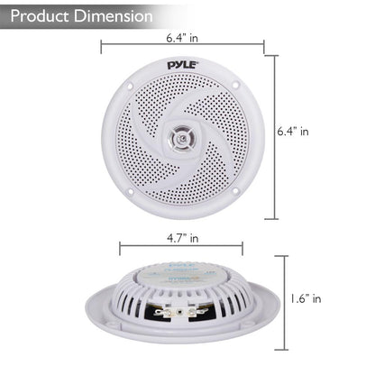 Marine Speakers 180W Waterproof 5.25" Low-Profile White