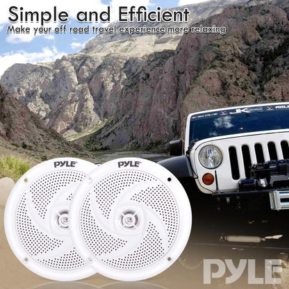 Marine Speakers 180W Waterproof 5.25" Low-Profile White