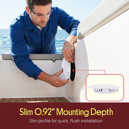 Marine Speakers 180W Waterproof 5.25" Low-Profile White