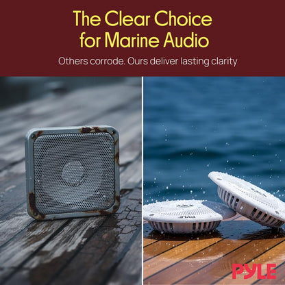Marine Speakers 180W Waterproof 5.25" Low-Profile White