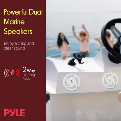 Marine Speakers 180W Waterproof 5.25" Low-Profile White