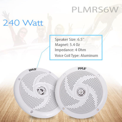 product image number 4 for Pyle 6.5 Inch Low-Profile Marine Speakers