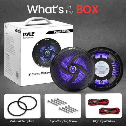 product image number 2 for Pyle 8'' Marine Component Speakers