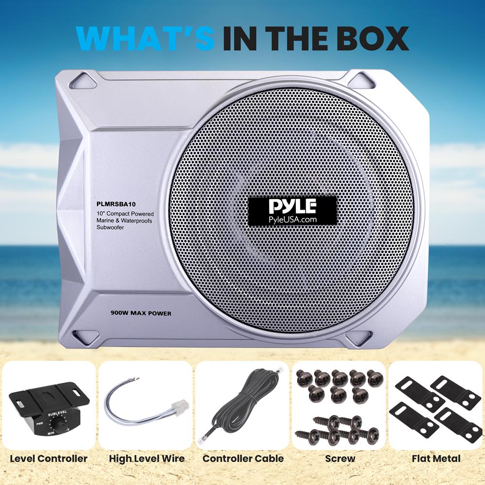 10 Slim Marine Subwoofer - 400W 4 Ohm Waterproof Car Component Speaker System, Low Profile PP Cone w/Rubber Edge, 40 Oz Magnet 2