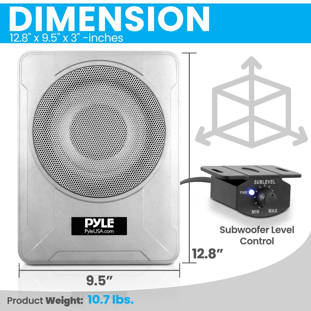 product image number 3 for Pyle Marine Grade Slim Active Subwoofer