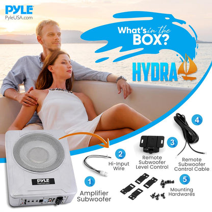 product image number 9 for Pyle Marine Grade Slim Active Subwoofer
