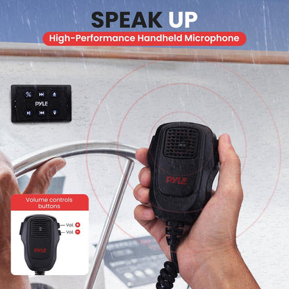 Marine Bluetooth Audio Controller Kit, Water-Resistant, Compact Mic