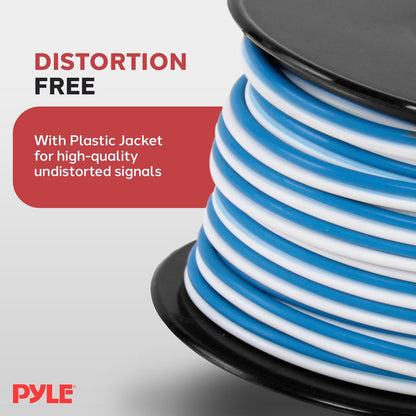 50ft Marine Speaker Wire Waterproof 18 AWG Blue/White