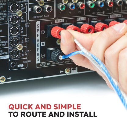 50ft Marine Speaker Wire Waterproof 18 AWG Blue/White