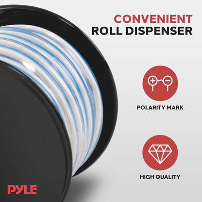 50ft Marine Speaker Wire Waterproof 18 AWG Blue/White