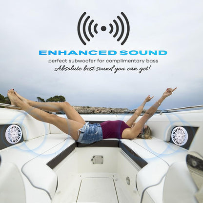 10" Marine Subwoofer 500W Waterproof Polypropylene Cone White