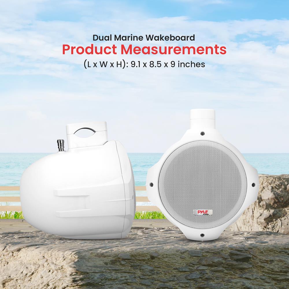 Bluetooth Waterproof Marine Speakers 300W LED 8" 2-Way System - Thumbnail 5