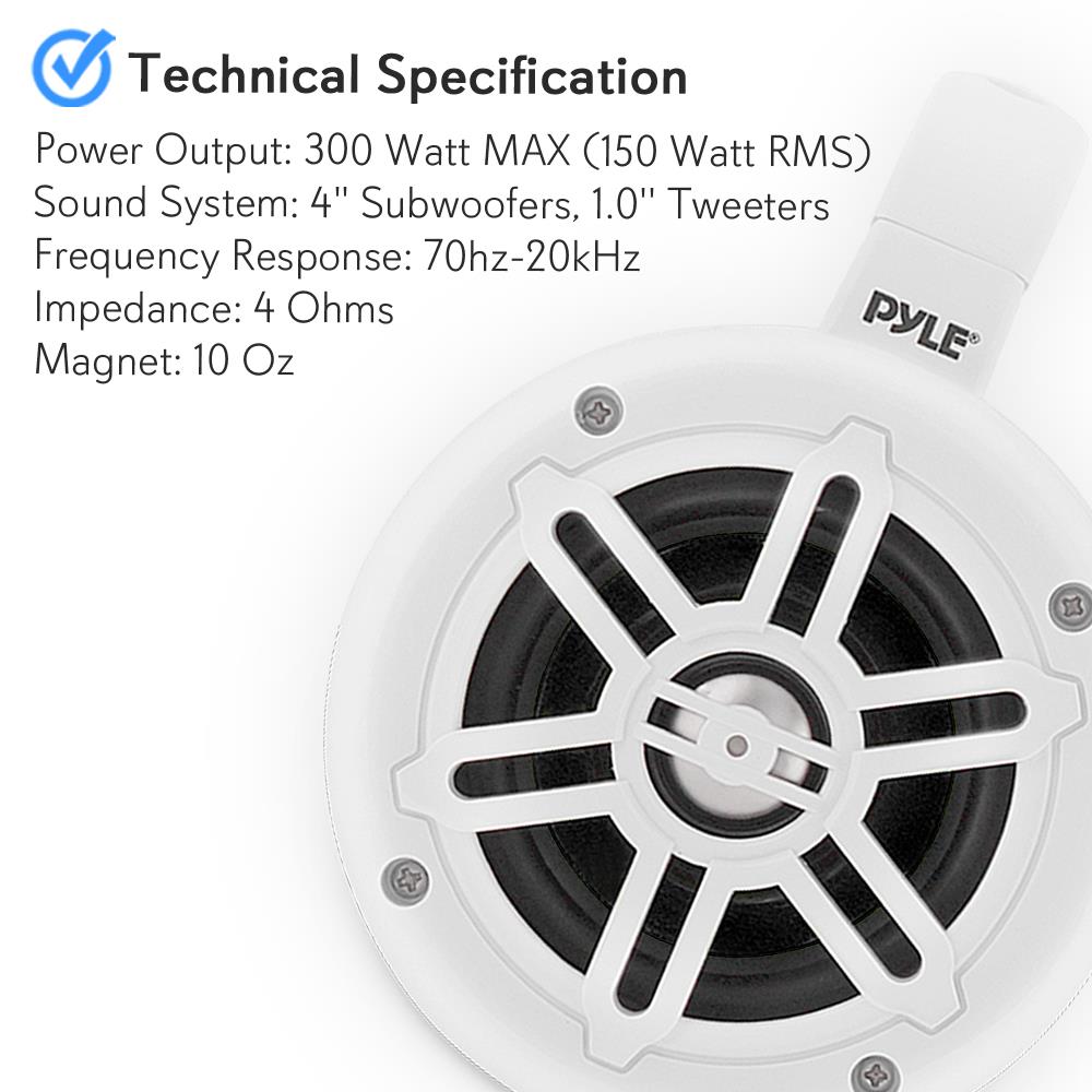 product image number 6 for Pyle 4‚Äù Waterproof Rated Tower Speakers